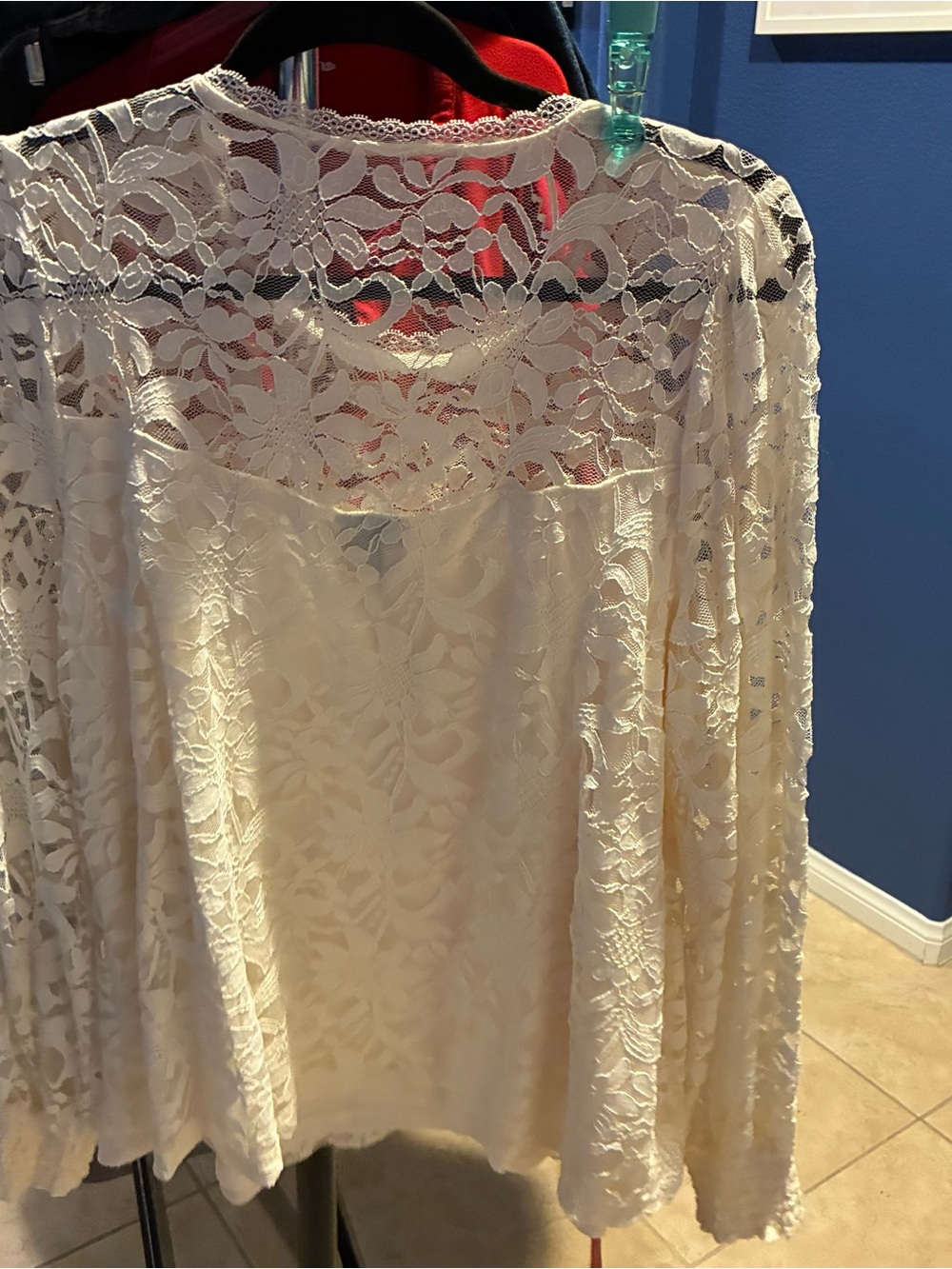 torrid Ivory Lace Long Sleeve Blouse
